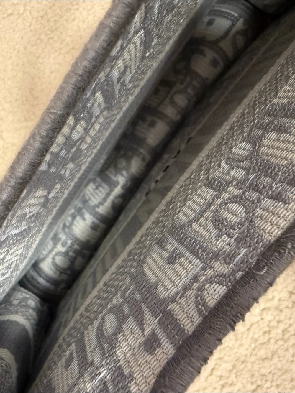 Christian Dior Mini Oblique Jacquard Book Bag in Gray - Picture 3 of 4